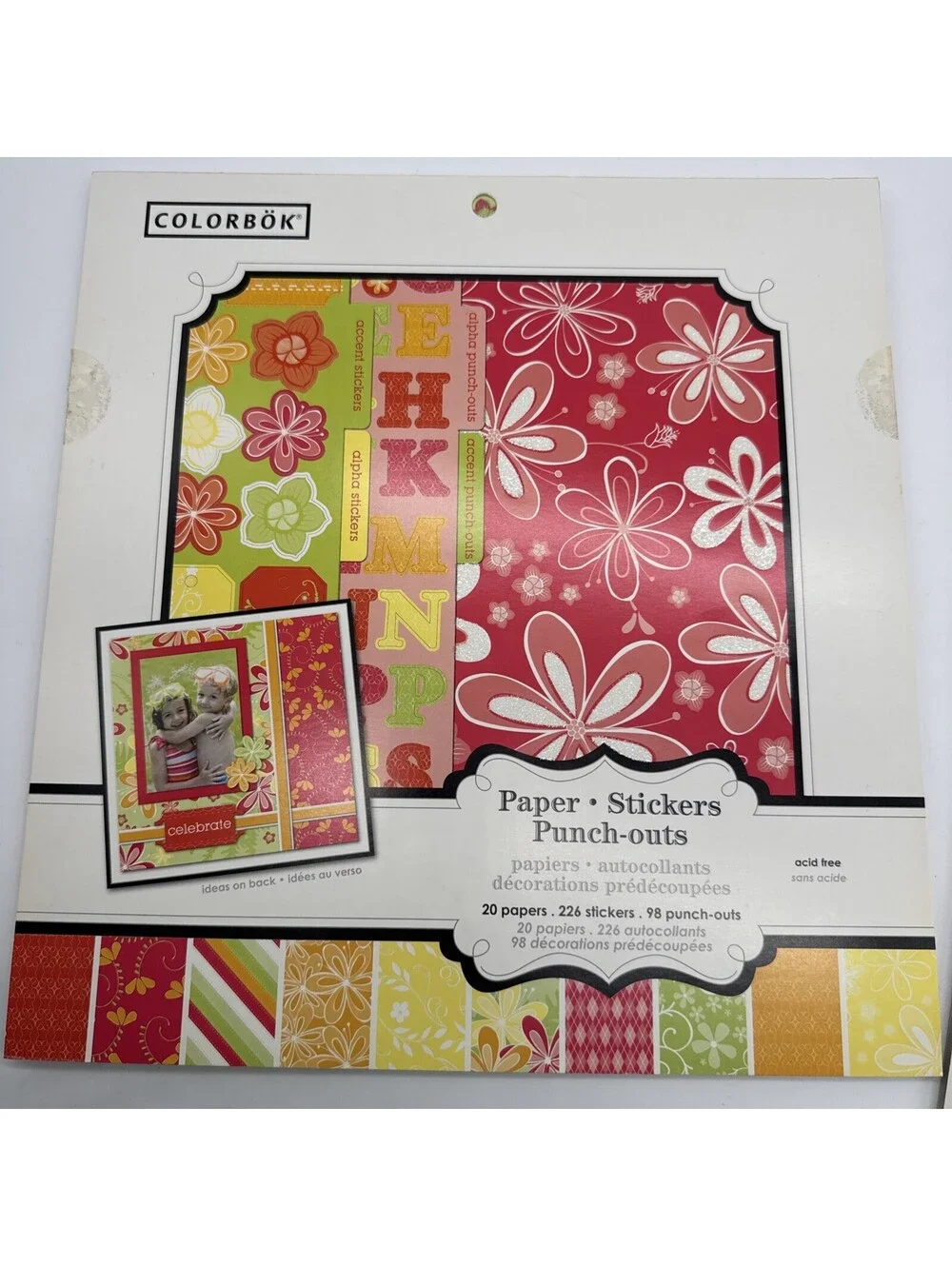 Large Lot Colorbok 12x12” Paper Assorted Colors, Punch Outs & Stickers Scrapbook